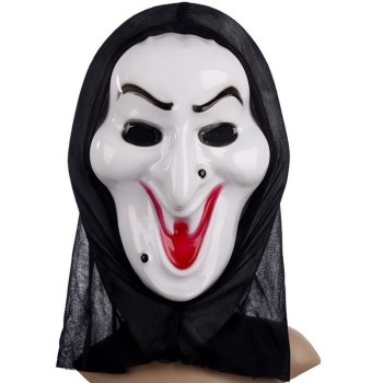 Plastik Cadı Maskesi - Kapişonlu Cadı Maskesi 30X20 Cm