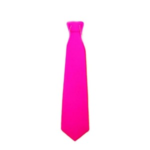 Plastik Parti Kravatı Neon Pembe Renk 12 Adet