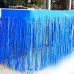 Püsküllü Işıltılı Metalize Mavi Renk Masa Eteği 75 Cm X 4 M
