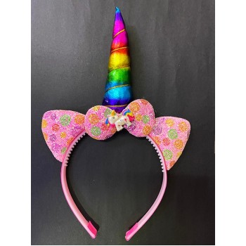 Rengarenk Boynuzlu At Figürlü Çocuk Unicorn Tacı 17X27 Cm