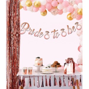 Rose Gold Renk İtalik Yazı Bekarlığa Veda Partisi Tektaşlı Bride ..