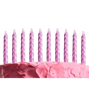 Rose Pembe Renk Doğum Günü Evlilik Yıldönümü Pasta Mumları 10 Ade..