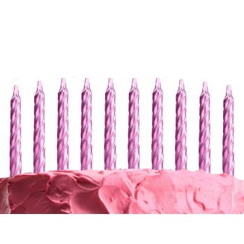 Rose Pembe Renk Doğum Günü Evlilik Yıldönümü Pasta Mumları 10 Ade..