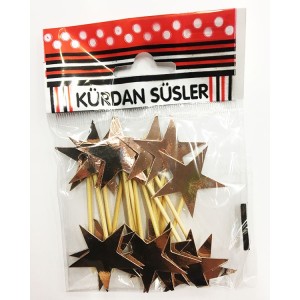 Rose Renk Yıldız Şekilli Parti Kürdan Süs 15 Adet