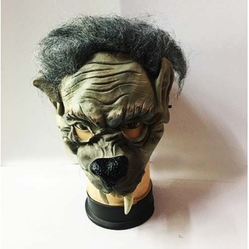 Saçlı Ve Dişli Kurt Adam Lateks Et Maske
