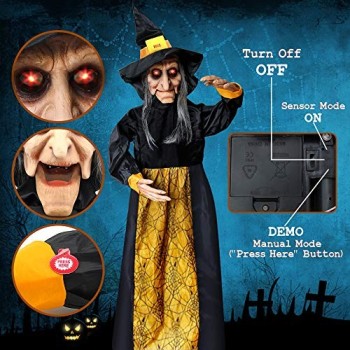Ses Sensörlü Cadılar Bayramı Halloween Konuşan Işıklı Ve Hareketl..