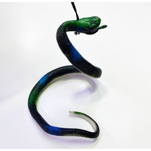Siyah Renk Gerçekçi Silikon Yumuşak Yılan 37 Cm