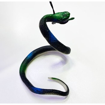Siyah Renk Gerçekçi Silikon Yumuşak Yılan 37 Cm