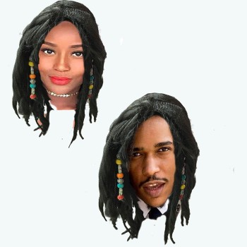 Siyah Renk Joe Dreadlocks Astarlı Kabarık Rasta Peruk 1 Adet