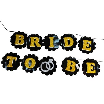 Siyah Üzeri Altın Renk Harflerle Bride To Be Yazılı Bekarlığa Ved..