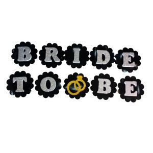 Siyah Üzeri Gümüş Renk Harflerle Bride To Be Yazılı Bekarlığa Ved..