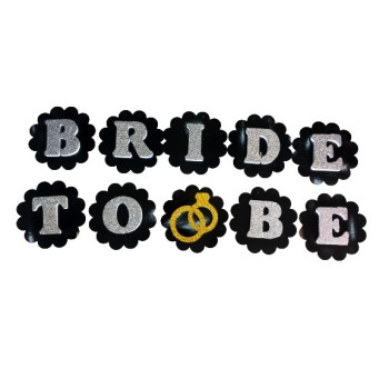 Siyah Üzeri Gümüş Renk Harflerle Bride To Be Yazılı Bekarlığa Ved..
