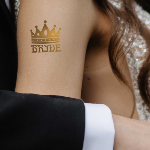 Tekli Bride Tattoo Model 7 - Altın Yaldız - 5,5 Cm X 5,5 Cm - Geçici Dövme