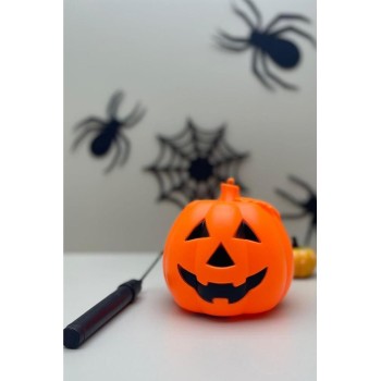Turuncu Renk Led Işıklı Elde Tutmalı Balkabağı 14X14 Cm