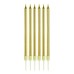 Uzun Altın Renk Gold Renk Pasta Parti Mumu 6 Adet 16 Cm
