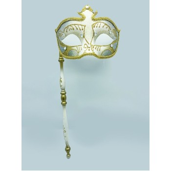 Venedik Masquerade Sopalı Maske Mavi Renk 17X35 Cm