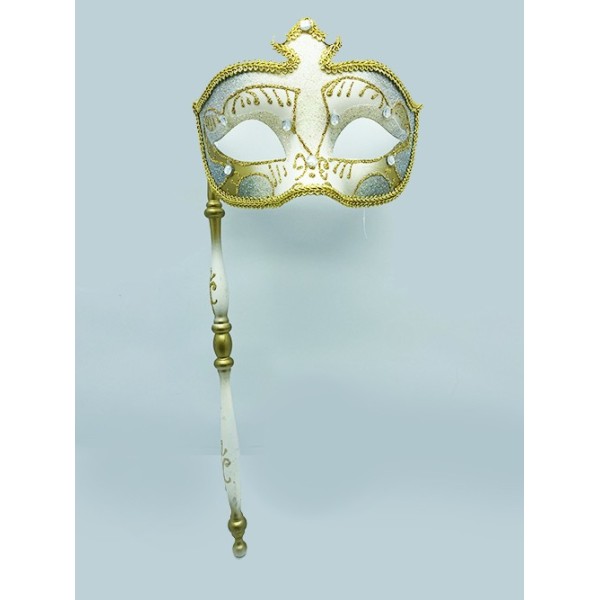 Venedik Masquerade Sopalı Maske Mavi Renk 17X35 Cm