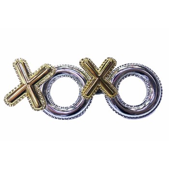 Gümüş Renk Xoxo Yazılı Parti Gözlüğü 17X7 Cm