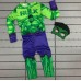 Yeşil Maskeli Baskılı Hulk Kostümü Çocuk Boy - Yeşil Dev Kostümü 11-12 Yaş