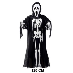 Yetişkin Boy İskelet Kostüm-Fosforlu İskelet Eldiven-İskelet Mask..
