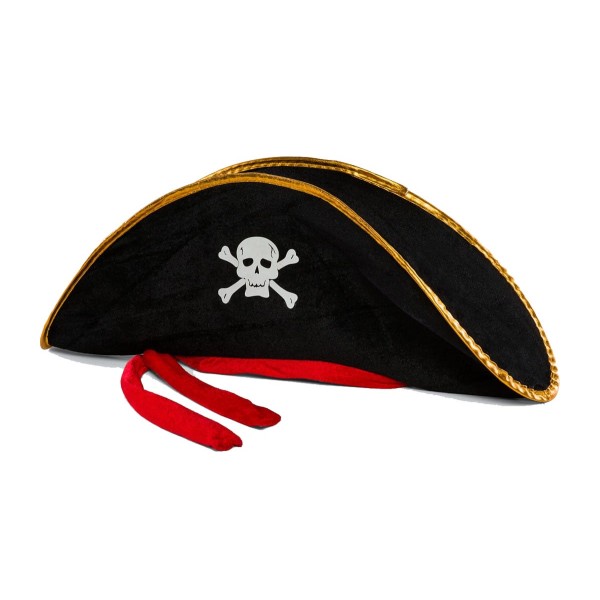 Yetişkin Boy Kadife Jack Sparrow Denizci Kaptan Jack Korsan Şapkası 50X20 Cm