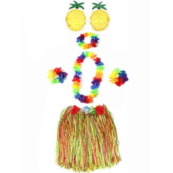 Yetişkin Ve Çocuk Uyumlu Luau Aloha Hawaii Rengarenk 40 Cm Etek A..