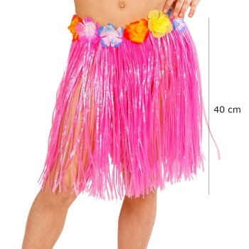 Yetişkin Ve Çocuk Uyumlu Pembe Renk Püsküllü Hawaii Luau Hula Ete..