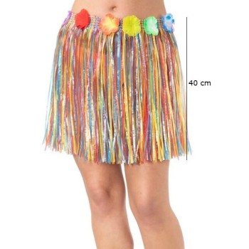 Yetişkin Ve Çocuk Uyumlu Rengarenk Püsküllü Hawaii Luau Hula Etek..