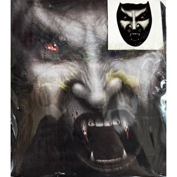 Yüze Yapışan Kafaya Tam Geçmeli Streç Kanlı Dişli Dracula Maske B..