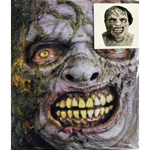 Yüze Yapışan Kafaya Tam Geçmeli Streç Korkunç Zombie Maske Bez Ma..