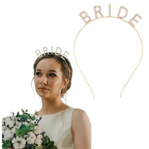 Altın Gold Renk Bekarlığa Veda Kristal Taş Bride Tacı İthal 16X10..