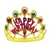 Altın Renk Happy Birthday Yazılı Doğum Günü Tacı 60 Cm