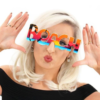 Beach Yazılı Parti Gözlüğü Yaza Merhaba Hawaii Show Gözlüğü 19X6 ..