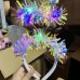 Beyaz Renk Gümüş Işıltılı Püsküllü Led Işıklı Parlak Hologramlı Taç 25X12 Cm
