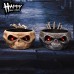 Cadılar Bayramı Halloween Kafatası Şekerlik Meyve Çanağı Gold