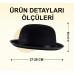 Charlie Chaplin Stil Yetişkin Şapkası - Siyah Melon Parti Şapkası