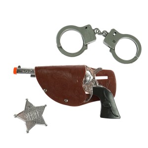 Gösteriler İçin Kovboy Sheriff Tabancası Kelepçesi Ve Rozet Kostü..