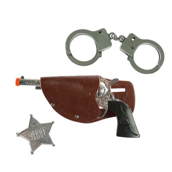 Gösteriler İçin Kovboy Sheriff Tabancası Kelepçesi Ve Rozet Kostü..