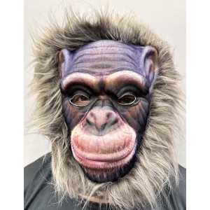 Gri Renk Saçlı Yaşlı Orangutan Maskesi Maymun Maskesi Mega Peluş ..