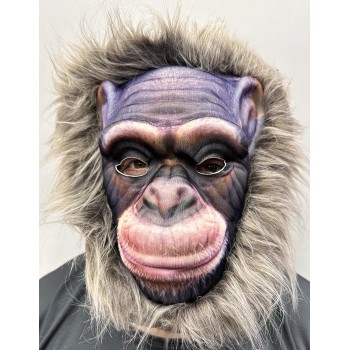 Gri Renk Saçlı Yaşlı Orangutan Maskesi Maymun Maskesi Mega Peluş ..