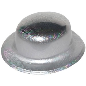 Gümüş Renk Hologramlı Plastik Yuvarlak Melon 27X24 Cm
