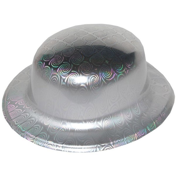 Gümüş Renk Hologramlı Plastik Yuvarlak Melon 27X24 Cm