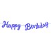 Happy Birthday Parlak Banner Flama Mavi Renk