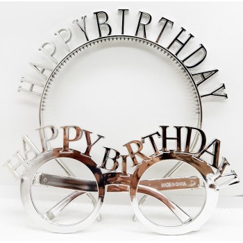 Happy Birthday Yazılı Taç Ve Happy Birthday Yazılı Gözlük Seti Gü..