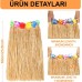 Hawaii Tarzı Hula Eteği - 60 Cm Hasır Naturel Etek
