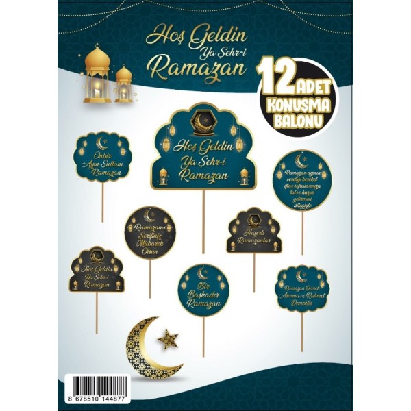 Hoşgeldin Ya Şehr-İ Ramazan 12 Farklı Konuşma Balonları 12 Adet