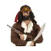 Kahve Renk Şapkalı Siyah Sakallı Pipolu Jack Sparrow Denizci Korsan Gözlüğü 24X25 Cm