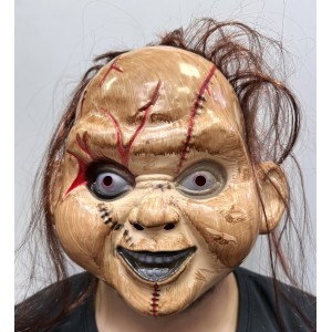 Kahverengi Saçlı Çaki Maskesi Chucky Maskesi Yetişkin Çocuk Uyuml..