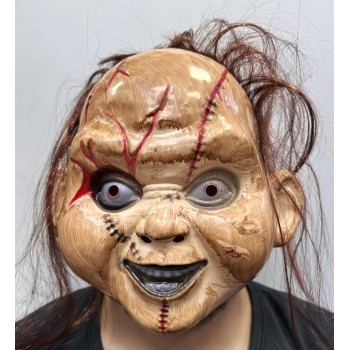 Kahverengi Saçlı Çaki Maskesi Chucky Maskesi Yetişkin Çocuk Uyuml..
