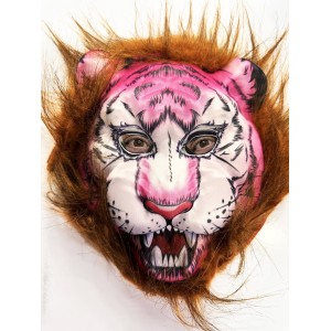 Kahverengi Saçlı Pembe Yüz Kurt Maske Kaplan Maske Mega Peluş 26 ..